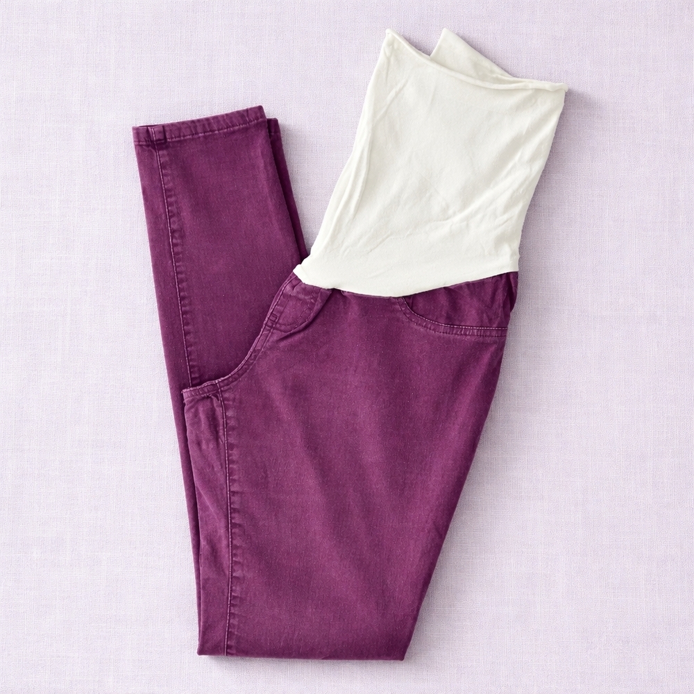 Motherhood Maternity Medium Plum Skinny Jeans Over Belly Panel